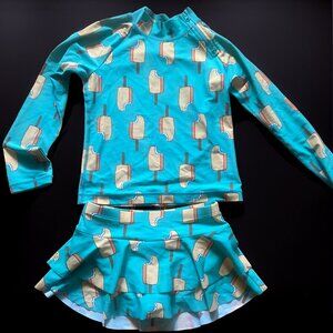 Hanna Andersson 2 Piece Ice Cream Bathing Suit - Size 10